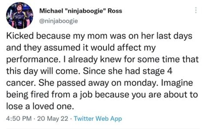 
Ninjaboogie Claims On Twitter That SMG Fired Him Over Death Of His Mother 